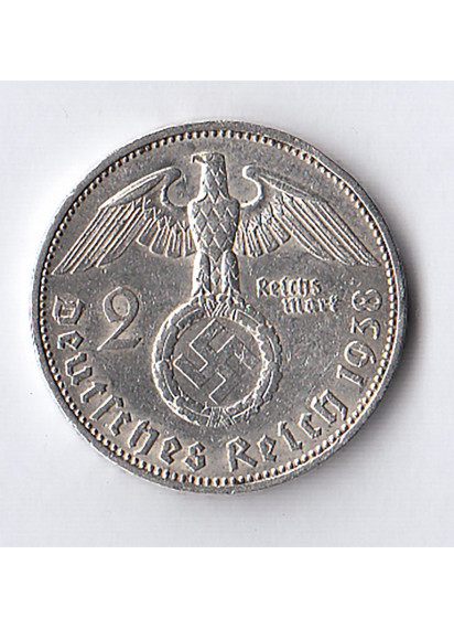 1938 - 2 Marchi argento  Paul von Hindenburg  Zecca B VIENNA AUTRIA Spl+